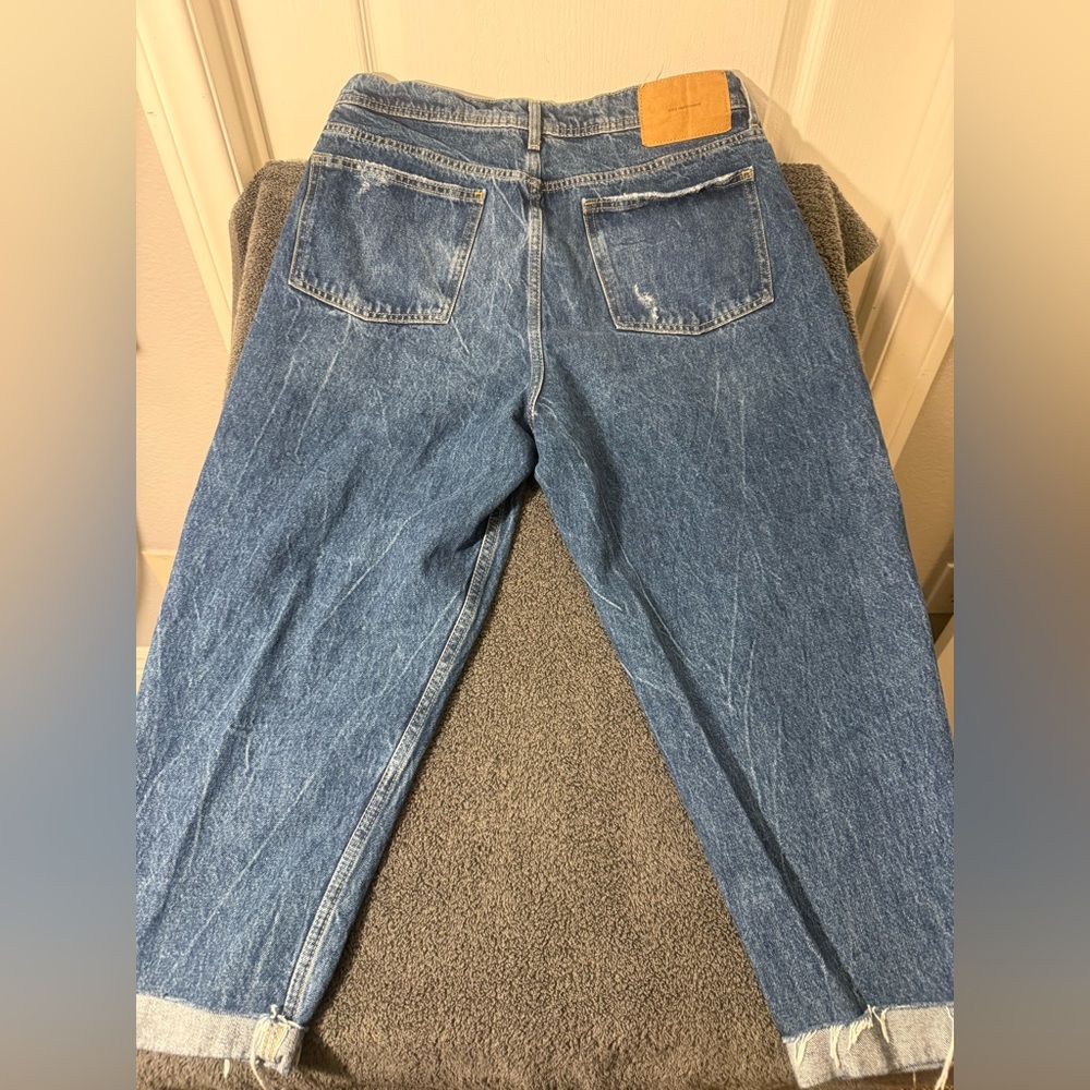 Zara Baggy High Waisted Blue Jeans - Picture 2 of 4